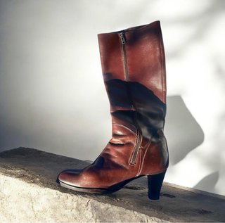 Botas vintage de piel marrón elegantes 36/37