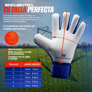 Guantes Portero Fútbol Niño EK Azul/Rojo Talla 5