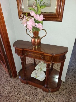 Consola recibidor marquetería madera