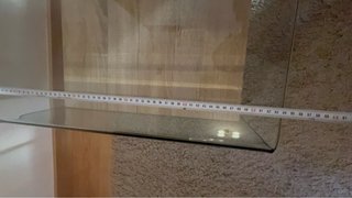 Mesa de centro cristal y madera