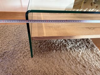 Mesa de centro cristal y madera