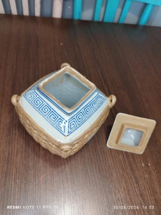Tibor Japonés Vintage Cerámica Cesta