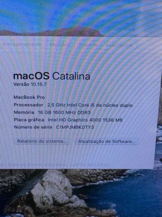 MacBook Pro 2012 i5 16GB RAM maxOS catalina.