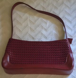 Bolso de hombro Morrison granate trenzado