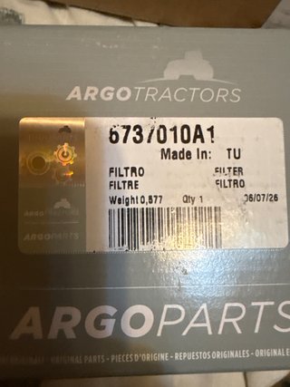 Filtro Argo Tractors 673/010A1