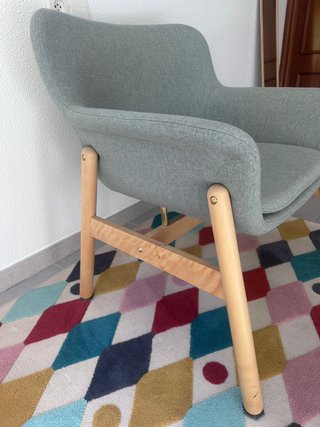 Sillón Vedbo IKEA Gris Tela Madera