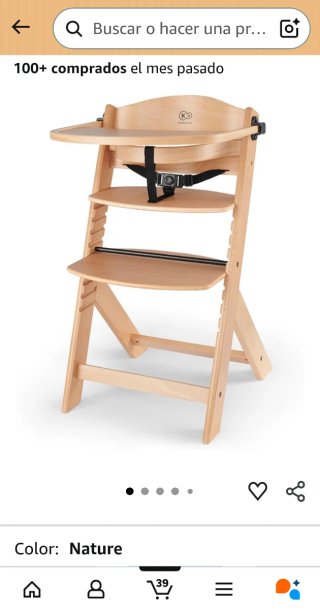Kinderkraft Trona Bebé de Madera ENOCK, Evolutiva