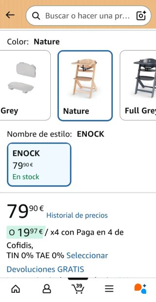 Kinderkraft Trona Bebé de Madera ENOCK, Evolutiva
