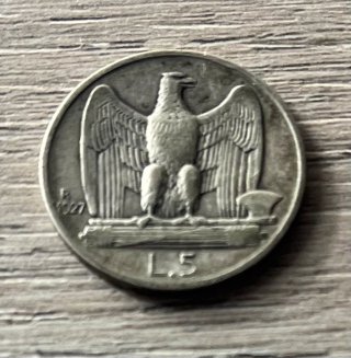 Moneta 5 Lire Aquilotto 1927