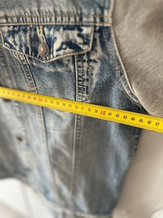 H&M Giacca Denim con Cappuccio Grigio