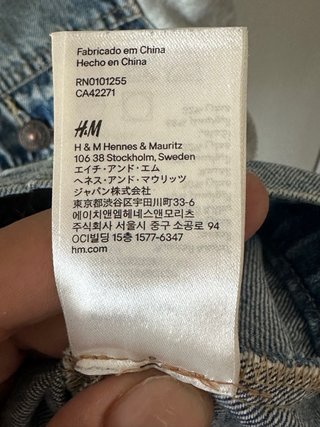 H&M Giacca Denim con Cappuccio Grigio