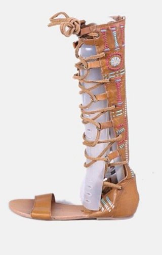 Sandalias romanas camel altas