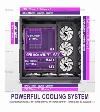 PC Gaming RGB - Scatola Nera con 7 ventole