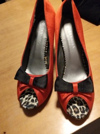 Zapatos rojos tacón leopardo talla 40
