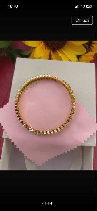 Bracciale placcato oro con zirconi