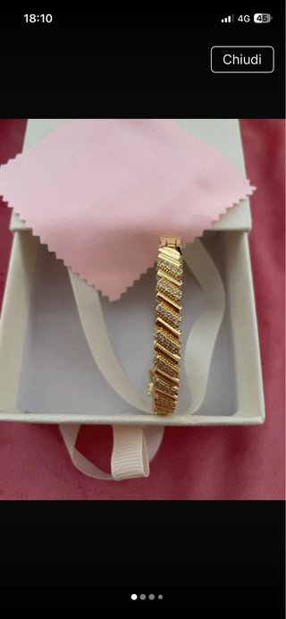Bracciale placcato oro con zirconi
