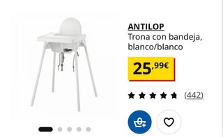 Trona IKEA ANTILOP con bandeja y cojín