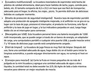 Batidora de Vaso Portátil · Nuevo a estrenar