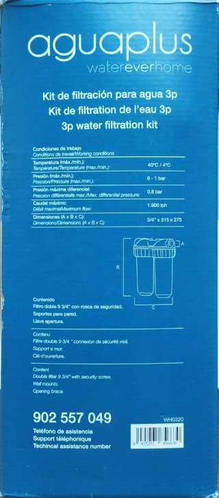 Kit Doble Filtración Agua 3p