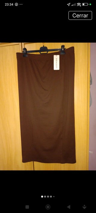 Falda larga marrón SHEIN BASICS Talla 4XL