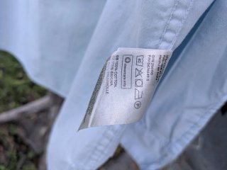 Camisa de manga larga H&M, azul claro, talla S