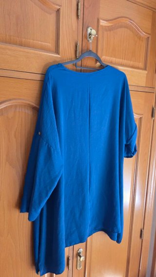 Blusa manga tres cuartos azul