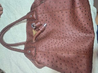 Bolso Prada Marrón Piel Efecto Cocodrilo