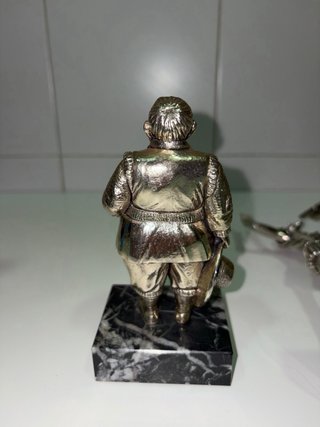 Figuras Don Quijote y Sancho Panza bañado en plata