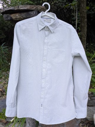Camisa Mango Slim Fit Azul/Blanco Talla S