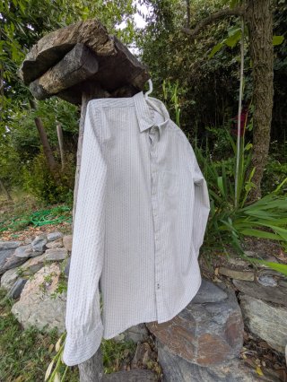 Camisa Mango Slim Fit Azul/Blanco Talla S