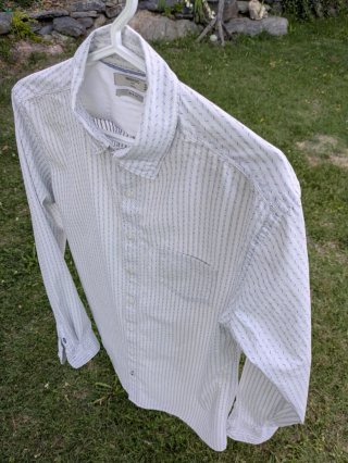 Camisa Mango Slim Fit Azul/Blanco Talla S
