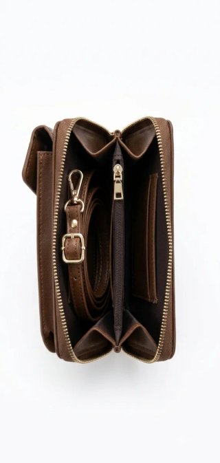 Bolso Cartera para Móvil Marrón