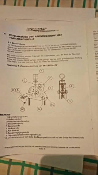Polea con freno de seguridad