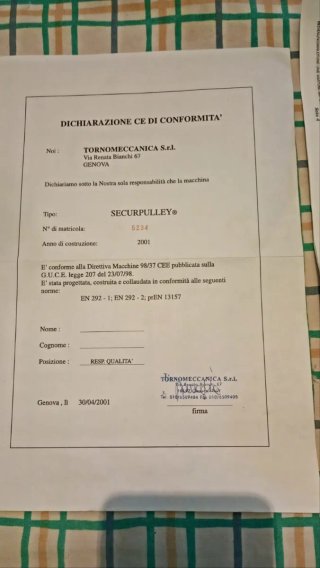 Polea con freno de seguridad