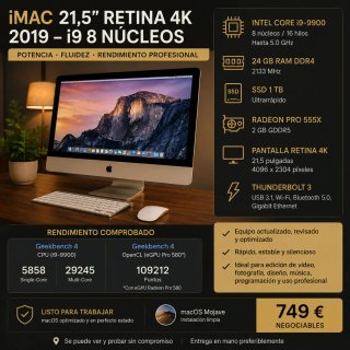 iMac 21,5 Retina 4K (2019) i9 24GB RAM SSD 1TB