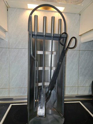 Utensilios Chimenea + Tenazas Metal