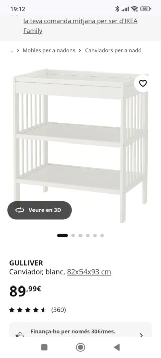 Cambiador GULLIVER IKEA blanco