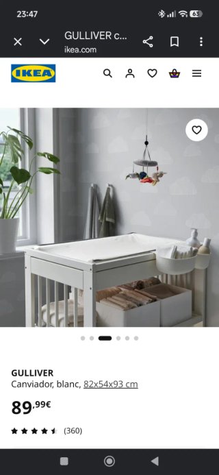 Cambiador GULLIVER IKEA blanco