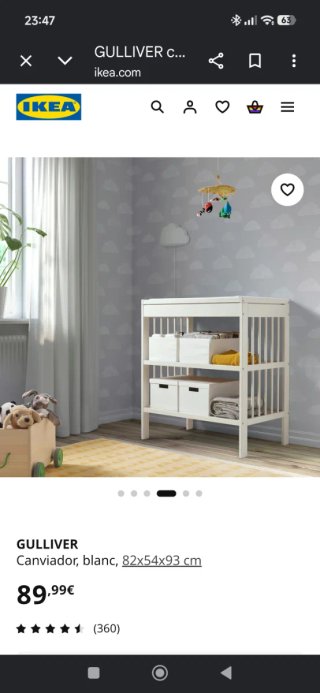 Cambiador GULLIVER IKEA blanco
