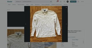 Polo Tommy Hilfiger blanco manga larga L