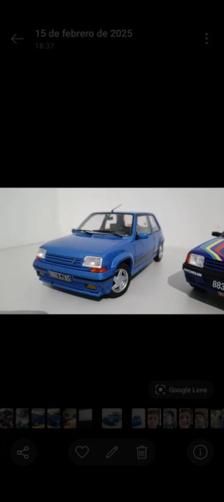 Maqueta Coche Azul renault r5 copa turbo