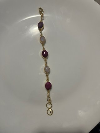 Bracciale Oro con Pietre Rosa e Rosse