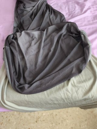 Vestido largo gris Stradivarius