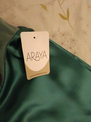 Vestido invitada verde azulado