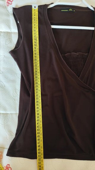 Blusa marrón chocolate cruzada