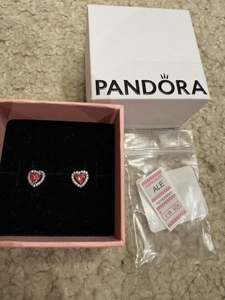 Pendientes Corazón plata y circonita rosa