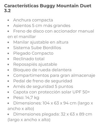 Silla Gemelar Mountain Buggy Duet 3.2