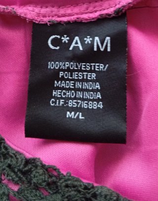 Vestido rosa con detalles negros