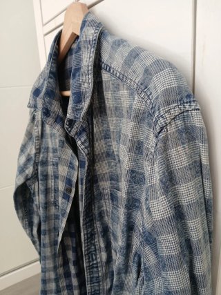 Camisa Esprit cuadros azul y blanco tipo vaquera
