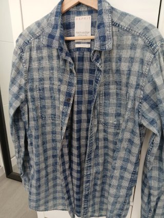 Camisa Esprit cuadros azul y blanco tipo vaquera